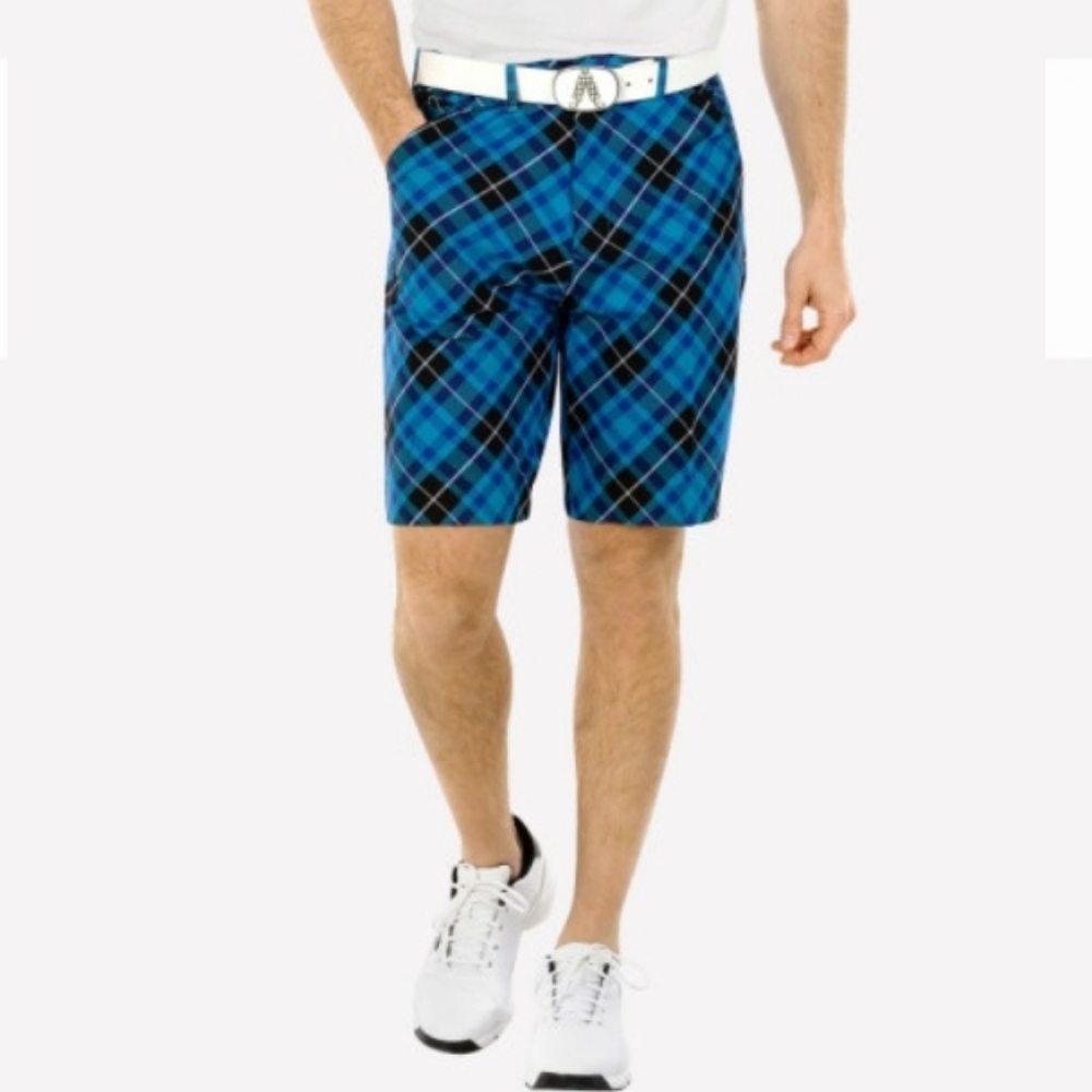 Royal & Awesome Blue Plaid Golf Shorts